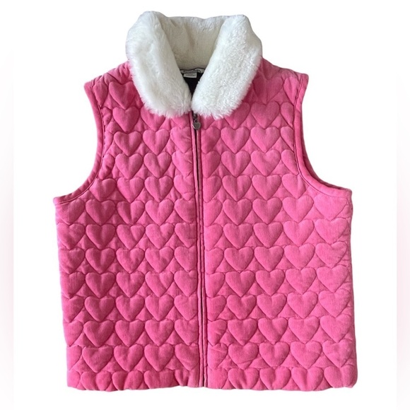 Hartstrings Pink Heart Quilted Vest Girls Size 10/12 - Picture 1 of 9